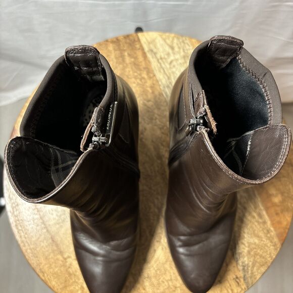 Aquatalia Womens Brown SZ 8 Vera Gomma Italian Lleather Ankle Booties Cushioned - Picture 6 of 12
